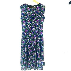 Lauren Ralph Lauren Blue Cap Sleeve Midi Dress Floral Size 4